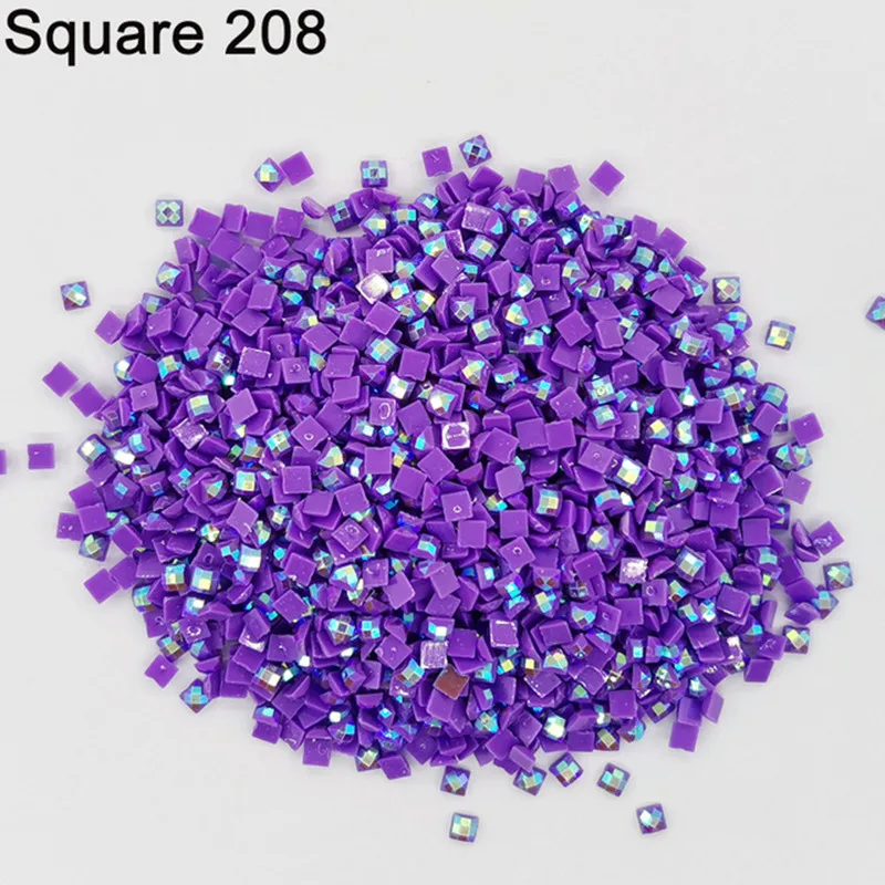 New Sale AB Square Drills The Aurora Borealis Rhinestones for DIY Diamond Painting Embroidery  Colorful Mosaic Stones