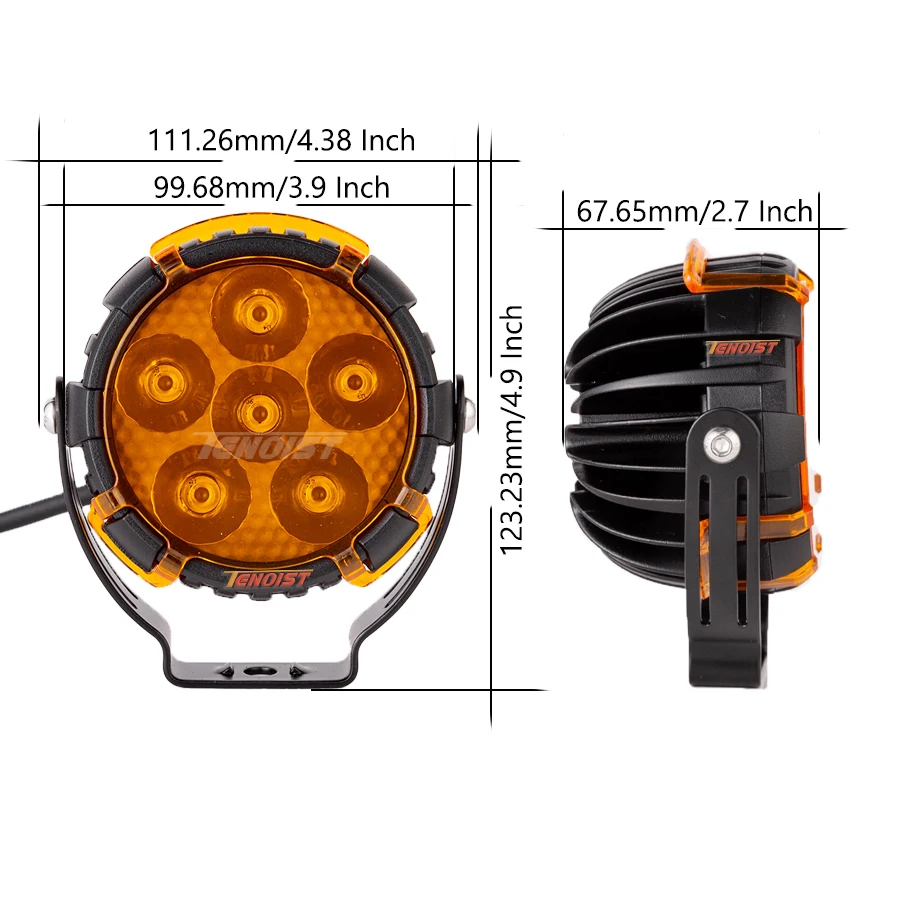 New 4 Inch White Yellow Spot LED Work Driving Head Fog Light for Motorcycle Truck Car SUV Offroad ATV UTV BUS 12-36V