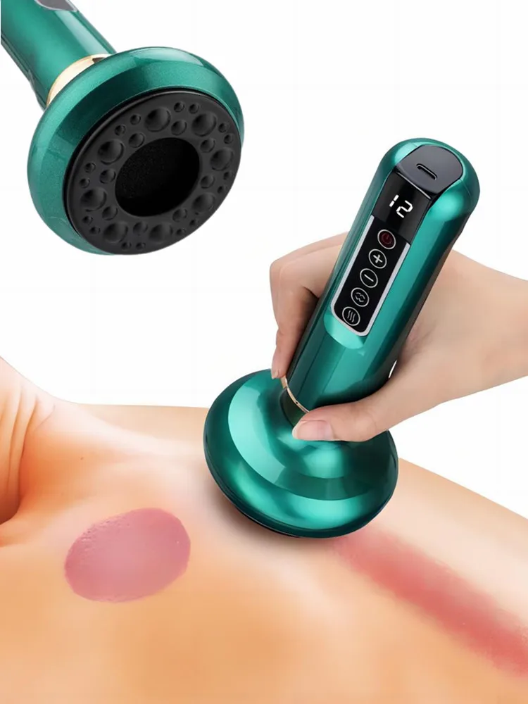 Masseur de ventouses Intelligent à 6/12 niveaux, outil Guasha à pression négative, chaleur infrarouge, appareil de grattage sans fil, drague méridien
