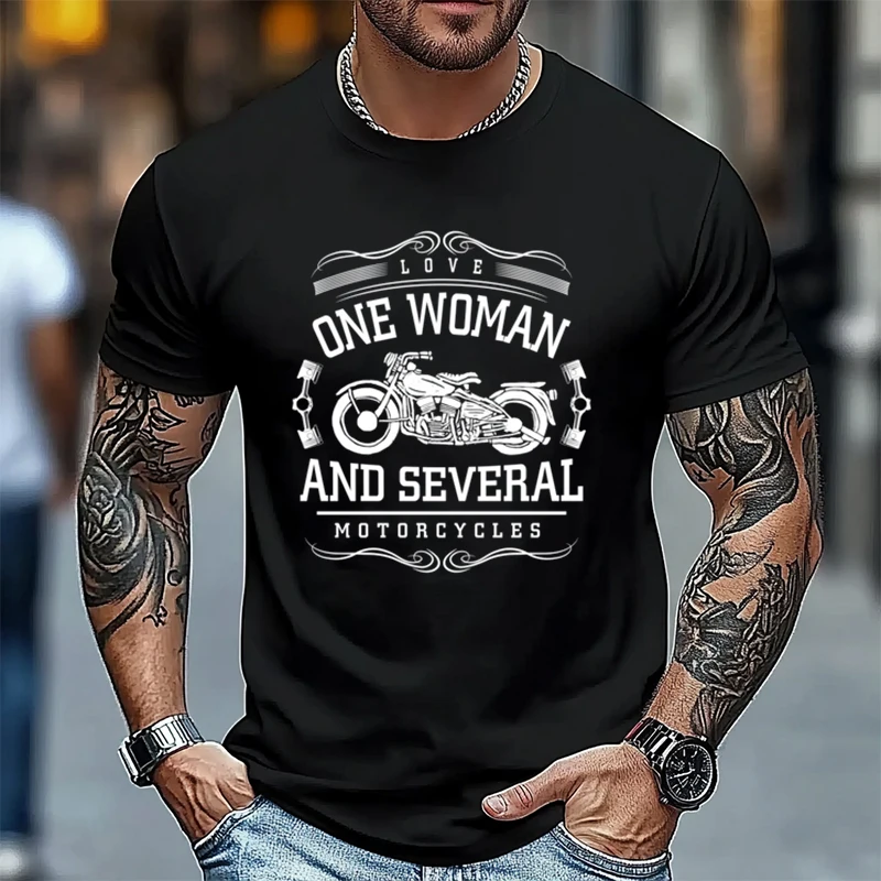 

Love One Woman And Several Motorcycles T-Shirt 100% Cotton O-Neck T Shirt Fashion Short Sleeve Casual Mens Graphic Tshirts