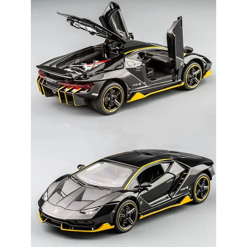 1:32 Lambo LP770 750 Legierung Sportwagen Modell Druckguss & Spielzeugfahrzeuge Sound Licht Super Racing Lifting Tail Pull Back Auto Spielzeug