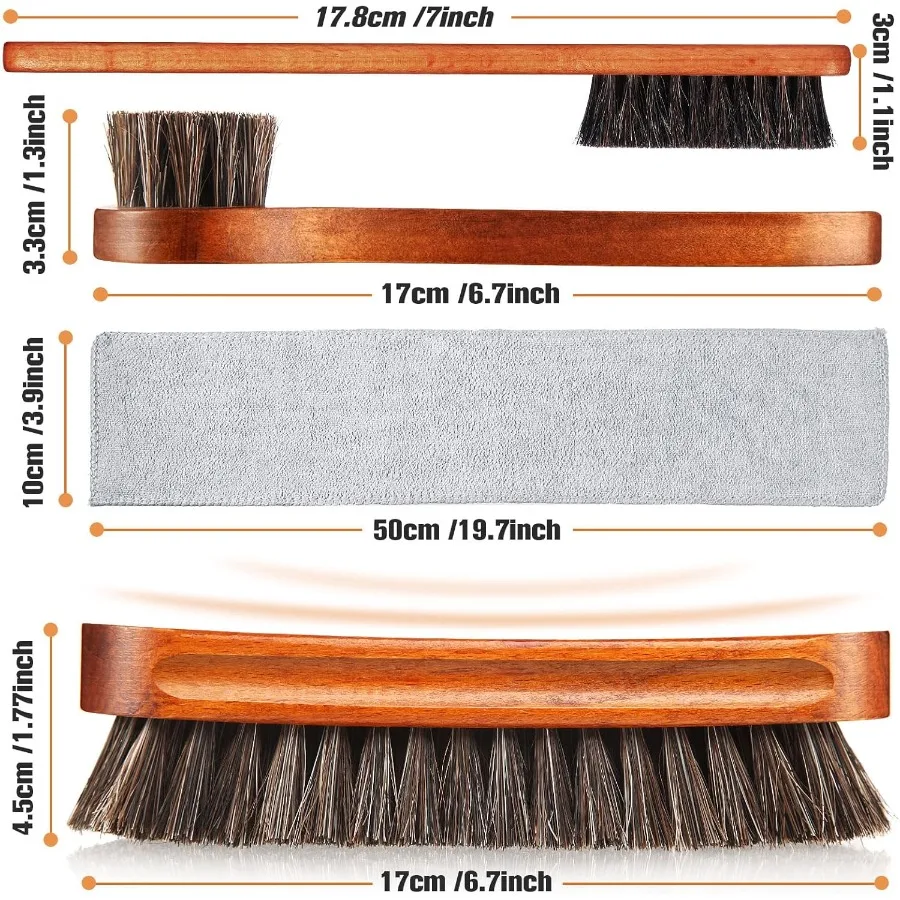 4 قطعة الحصان تألق الأحذية مجموعة فرشاة البولندية Dauber قضيب تنظيف أحذية من الجلد الأحذية الرعاية فرش الجلد المدبوغ فرشاة تنظيف مع #3