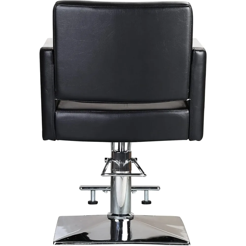 كرسي صالون الحلاقة كرسي تصفيف الشعر كرسي الصالون قاعدة مربعة سوداء #5