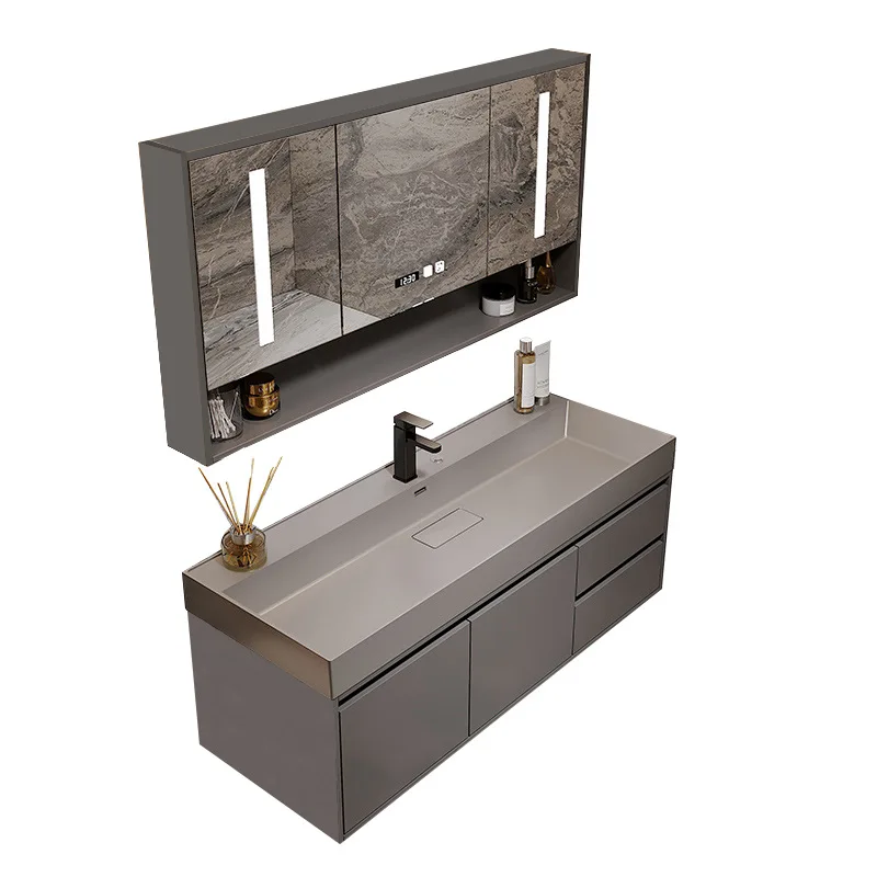 

Зеркальный шкаф для ванной комнаты, современный простой умывальник для ванной комнаты, шкаф для умывальника