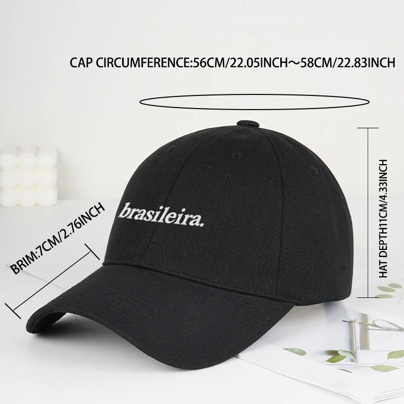 'Brasileira' Embroidered Multi-color Baseball Cap Casual Streetwear Adjustable Unisex Hat For Men Women