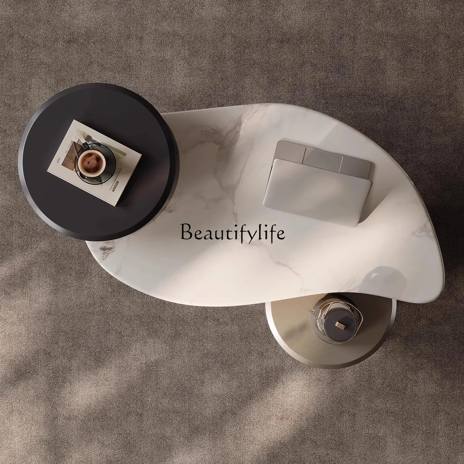 

56 Creative marble coffee table to make tea with boiling water, living room home special-shaped