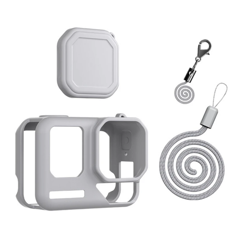 Silicone Protective Case and Lens Cover with Lanyard for AcePro2 Action Camera Full Body and Lens Protections