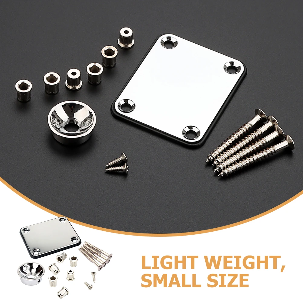 

Black Reinforcement Board String Bridge Set Electric Guitar Neck Plate Screws Durable Bass Part Replacement Mounting Accessories