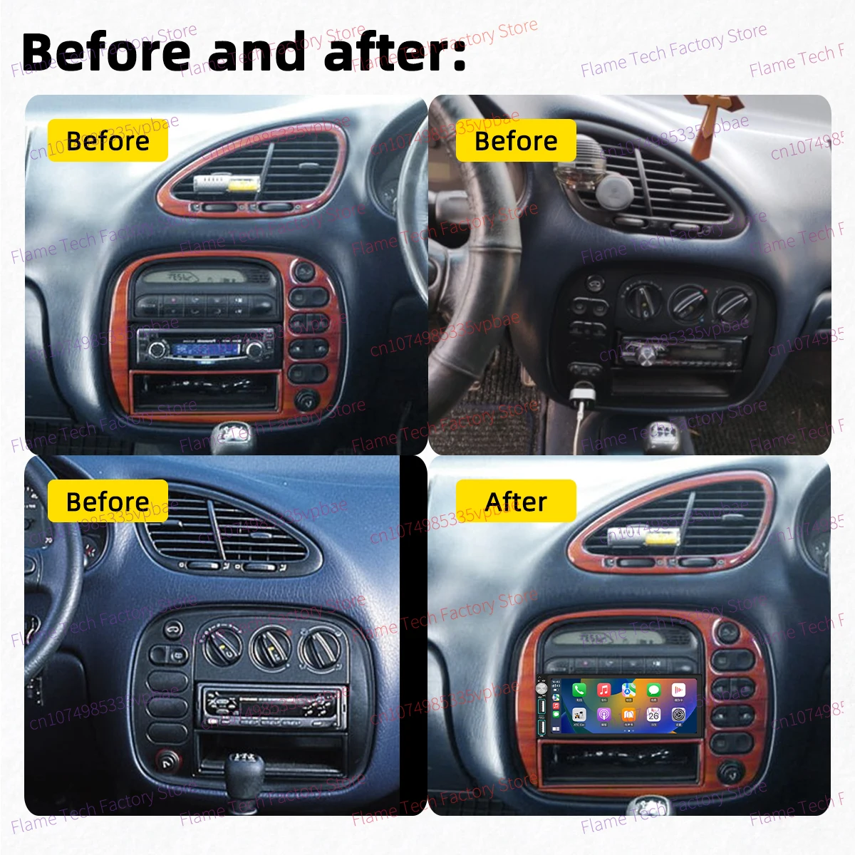 Carplay Android for VW Volkswagen Sharan Seat Alhambra 1 I 1995-2000 1Din Car Stereo 6.86 Screen GPS Multimedia Autoradio Radio