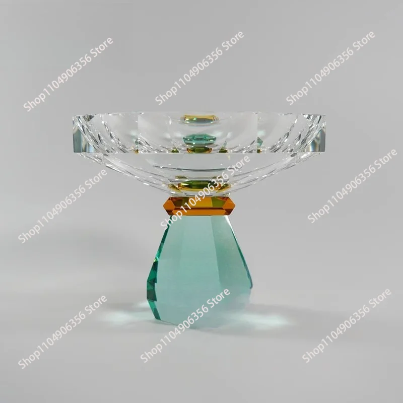 

for French high-end soft decoration crystal fruit plate villa home living room tea table snacks table top ornament