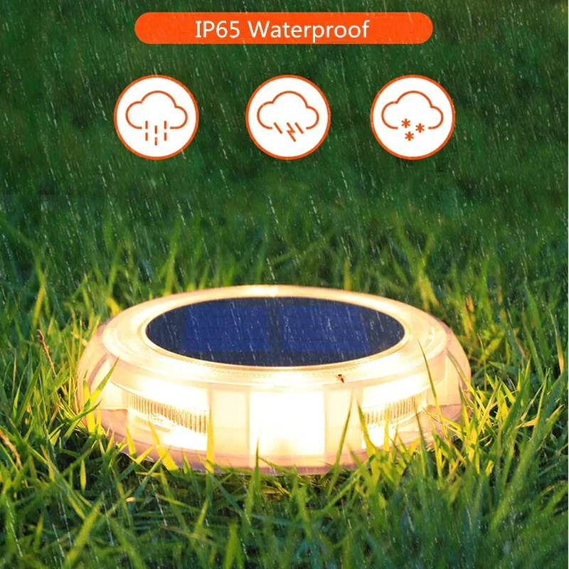 1/4 PCS Solar Ground Light Lamp Outdoor Rechargeable Waterproof Park Landscape Floor Garden Lamps Decorative Powered Deco Lawn