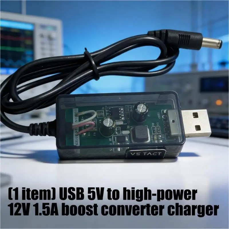F62C Universal Application USB 5V To 12V 1.5A Adapter Cable For Various Device Charging Overcurrent Protections