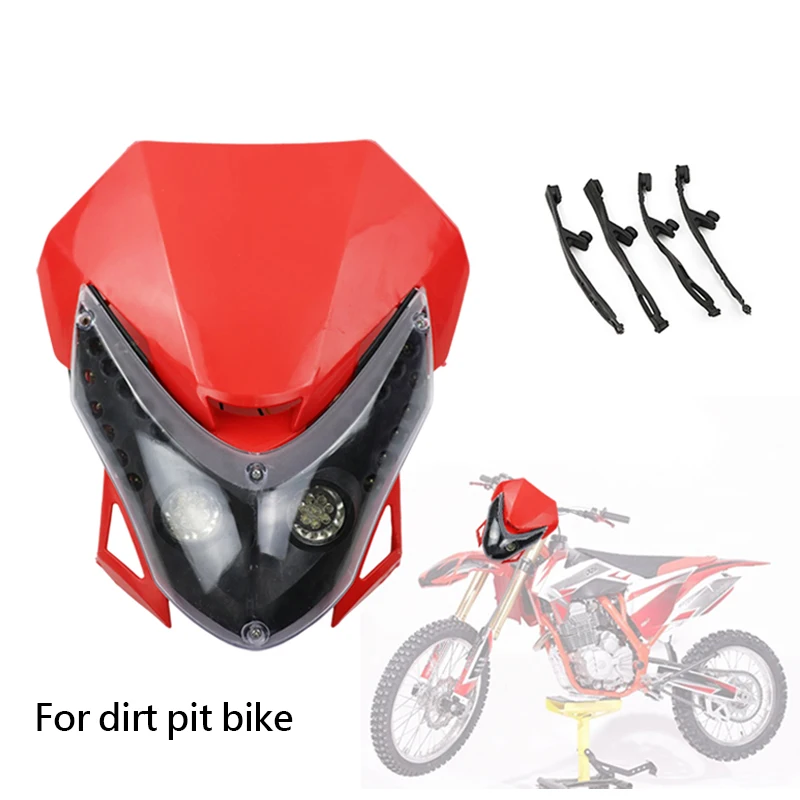 

Запчасти для мотоциклов, инструменты, пластиковый светодиодный налобный фонарь Alien Vision для пит-байка, обтекатель фар для мотокросса, сменные аксессуары