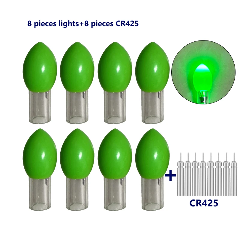8PCS Electronic Light Sticks+8CR425 Luminous Glow Stick Ocean Fishing Light Sticks Bright Sticks Fishing Tools Tackle Accessorie