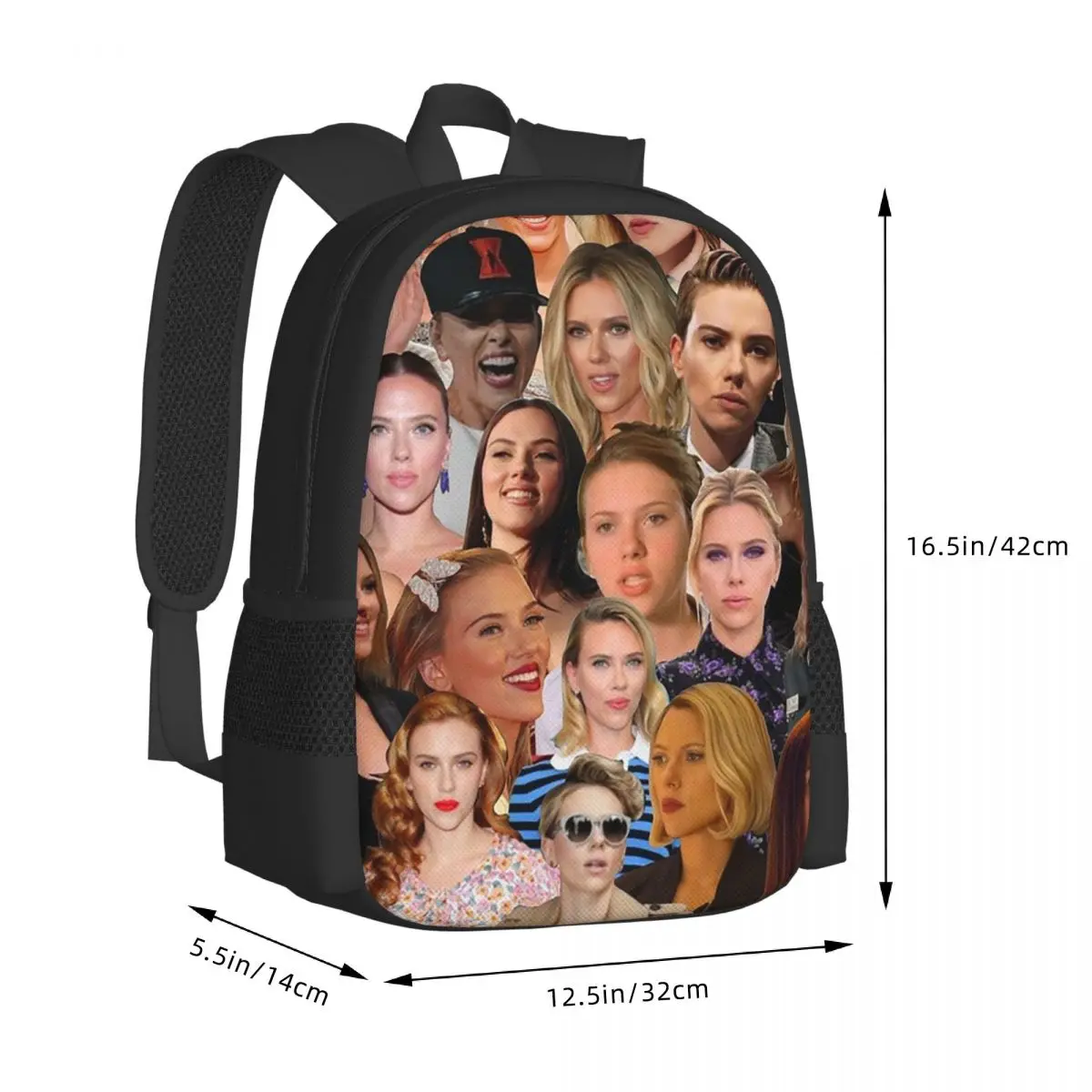 Scarlett Johansson Photo Collage Student Backpack School Bag Hiking Travel Daypack for Men Women Fashion Bookbag Shoulder Bags