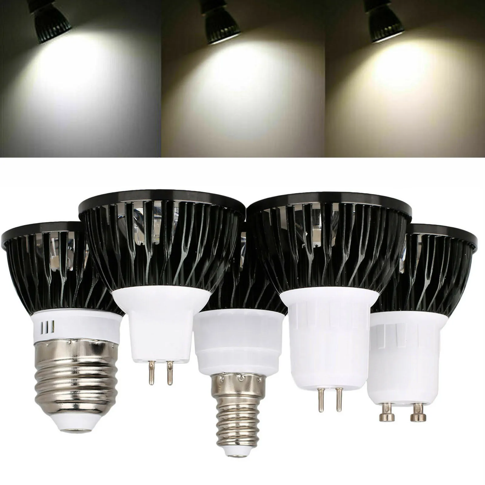 LED Spotlight GU10 MR16 GU5.3 85-265V 12V Cold Warm Neutral White Lamps 45 Degree 12W 15W High Power Replace Halogen Lighting