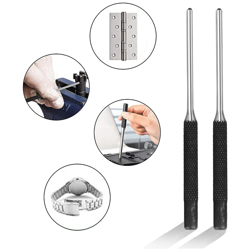 9Pc Steel Round Head Pins Punch Set Adjuster Punch Hunting Remover Pin Punch Tools Accessories Remove Repair Chisel Tool Durable