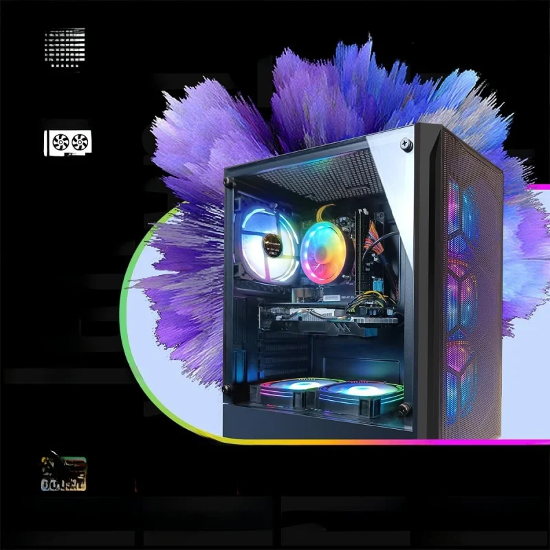Gaming PC Bundle with 24Inch FHD LED Monitor-Radeon RX 580 8G,  Core I7 up to 3.9 G,16G RAM, 512G SSD, RGB Fan x6 - view 3