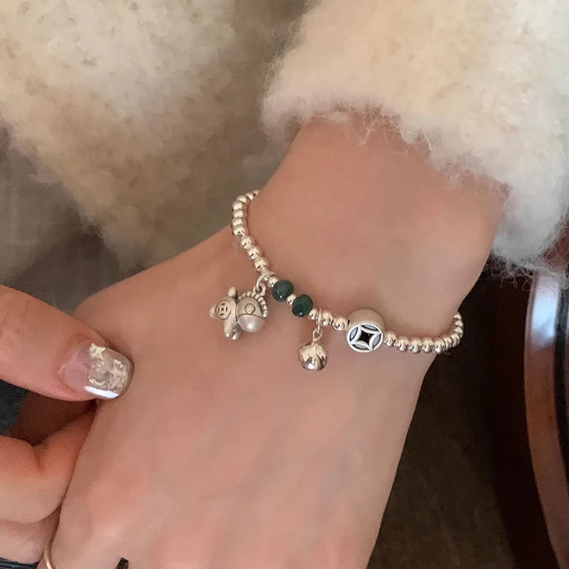 Foxanry Silver Color Good Luck Horse Bracelets For Women Chinese Style Creative Simple Trendy Personality Birthday Jewelry Gifts