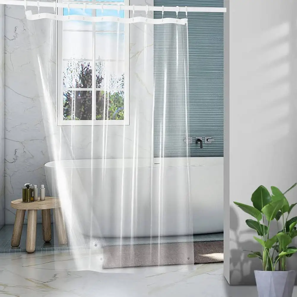 

Waterproof Bathroom Shower Curtain Liner, Reusable Bathtub Bathing Cover, Quick-drying, PEVA Transparent Shower Curtain