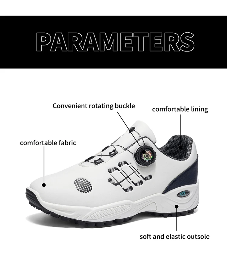 Herren-Golfschuhe für Herbst und Sommer, mit dicken und flexiblen Sohlen, bequem und atmungsaktiv, mit praktischem Twist-Lock-Design, geeignet für den täglichen Freizeitgebrauch, Golf, Outdoor-Sport und andere Aktivitäten – Detail 6