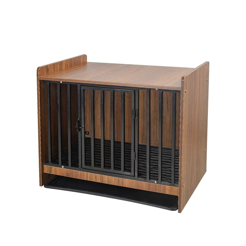 Wooden Dog Cage Small And Medium-sized Dog With Toilet Separation Square Tube Wooden Teddy Corgi Pet Villa Indoor Home