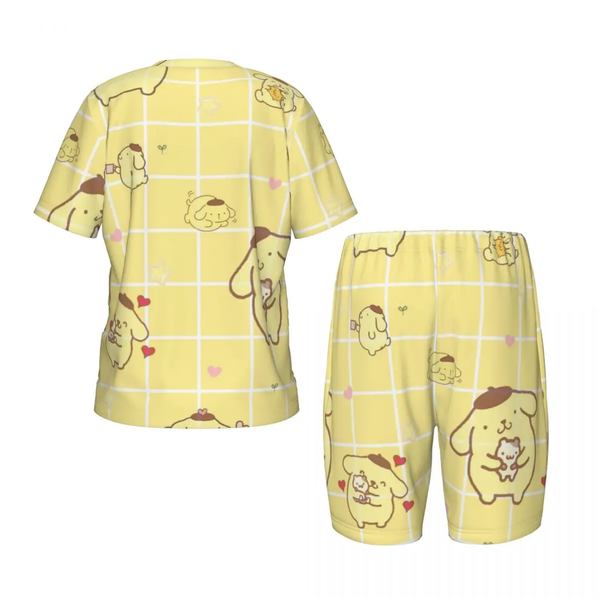 Sanrio Pompompurin New Summer Plus Size 4XL Pajamas Set for boys girls Nightwear