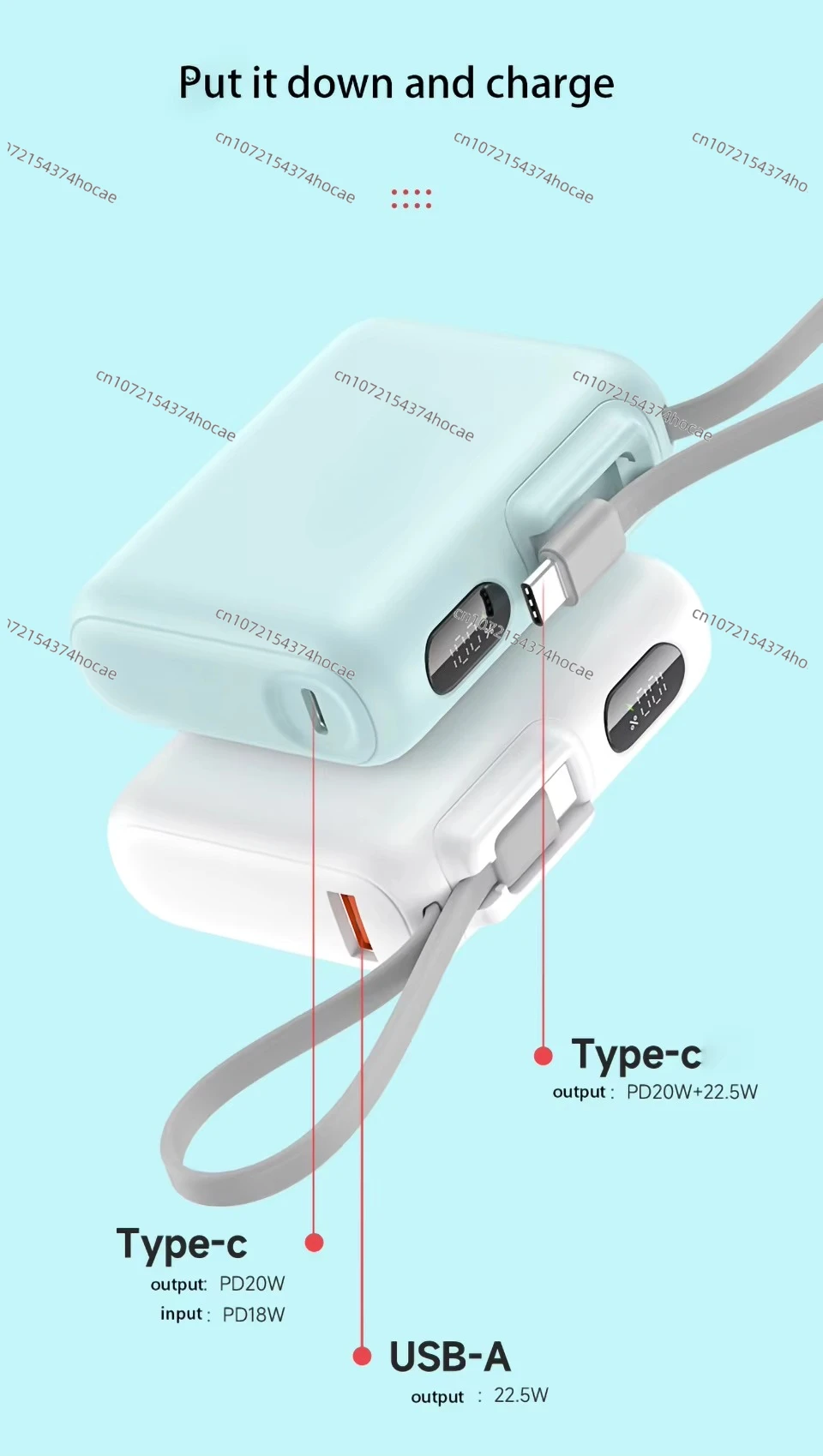 LD10 10000 mAh Power Bank with LDB210 Charging Station Setup PD 20W Fast Charging