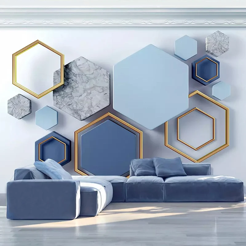 Modern 3D Stereo Abstract Custom Murals Wallpaper Art Geometric Photo Wall Painting Living Room Bedroom Background Wall Covering