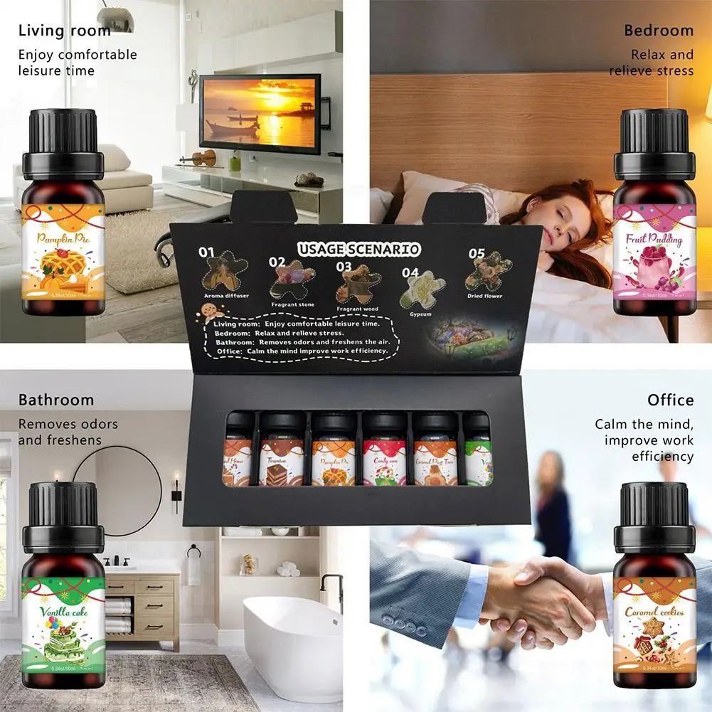Juego de aceites esenciales para humidificadores y difusores: kit de aceites esenciales de aromaterapia con varios aromas para el hogar, relajación y bienestar