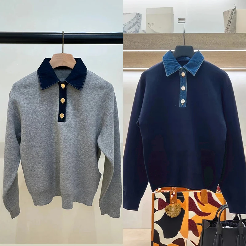 

Sli Neutral Collar Knitted Sweater Autumn Winter New Arrival Creative Pattern Casual Long Sve Ne Pullover