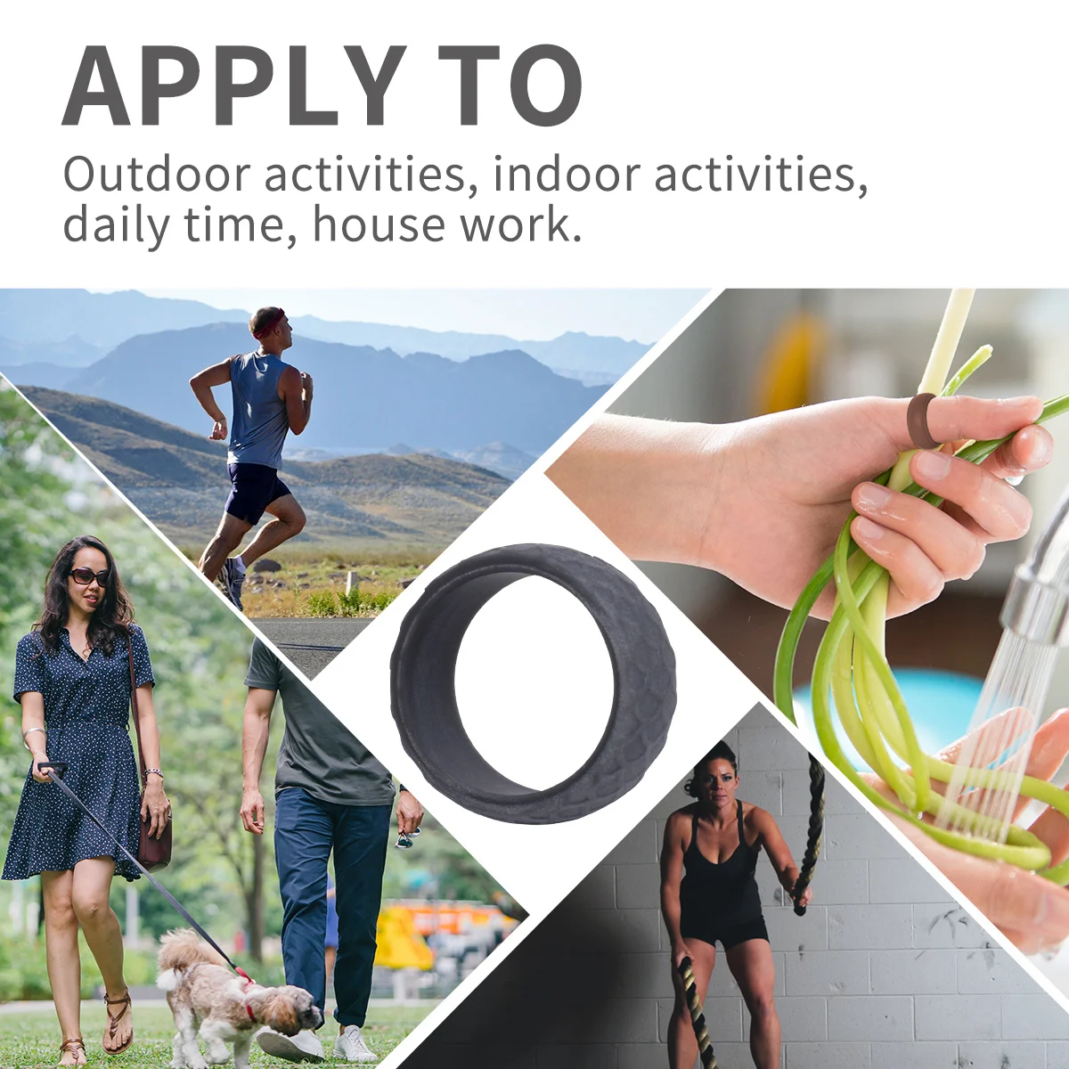 1 قطعة البنصر سيليكون للرياضة في الهواء الطلق مرنة مقاوم للماء ممارسة الفرقة رمادي الحديد No14 إصبع مريح #2