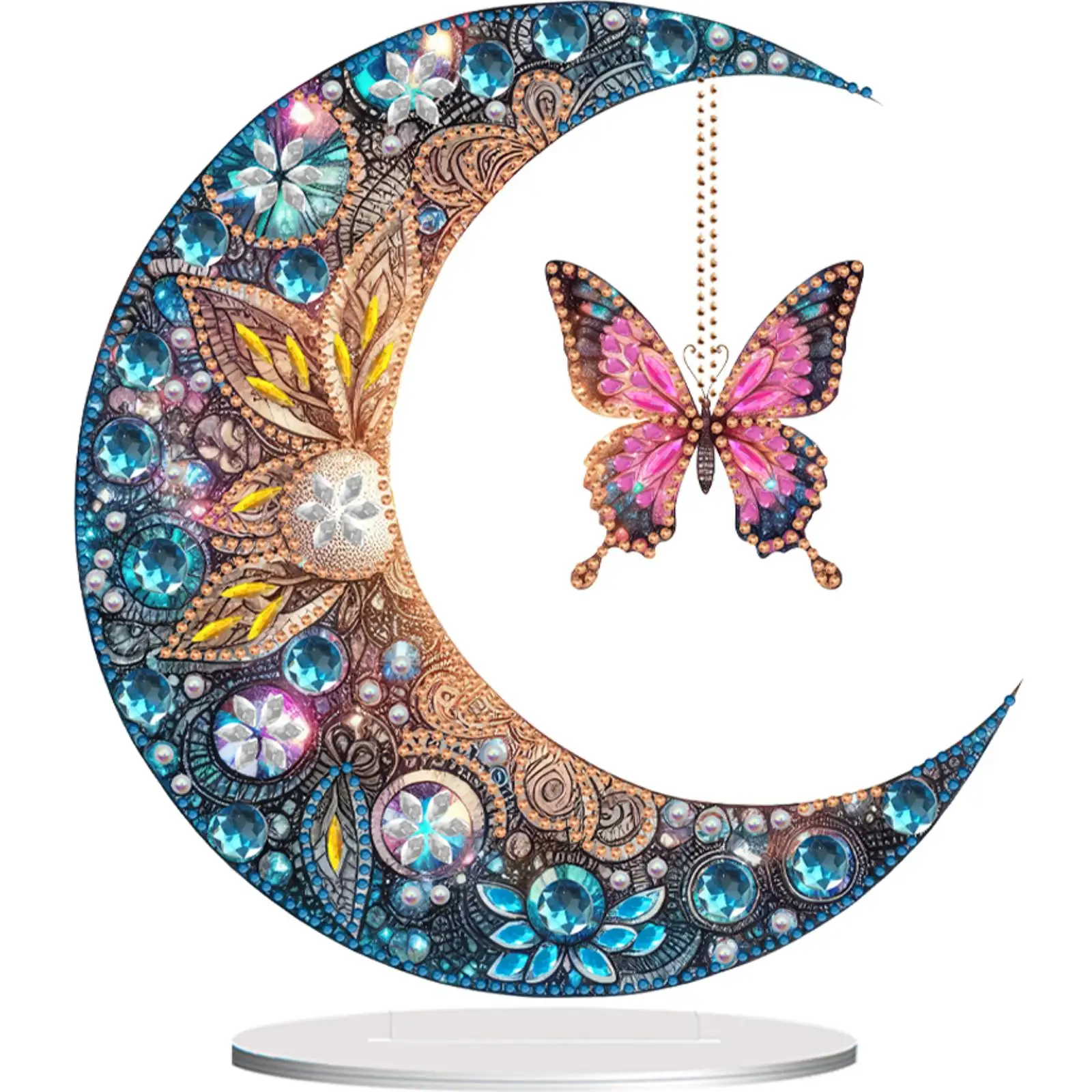 

Acrylic Special Shape Moon Butterfly Diamond Painting Desktop Ornaments Kit