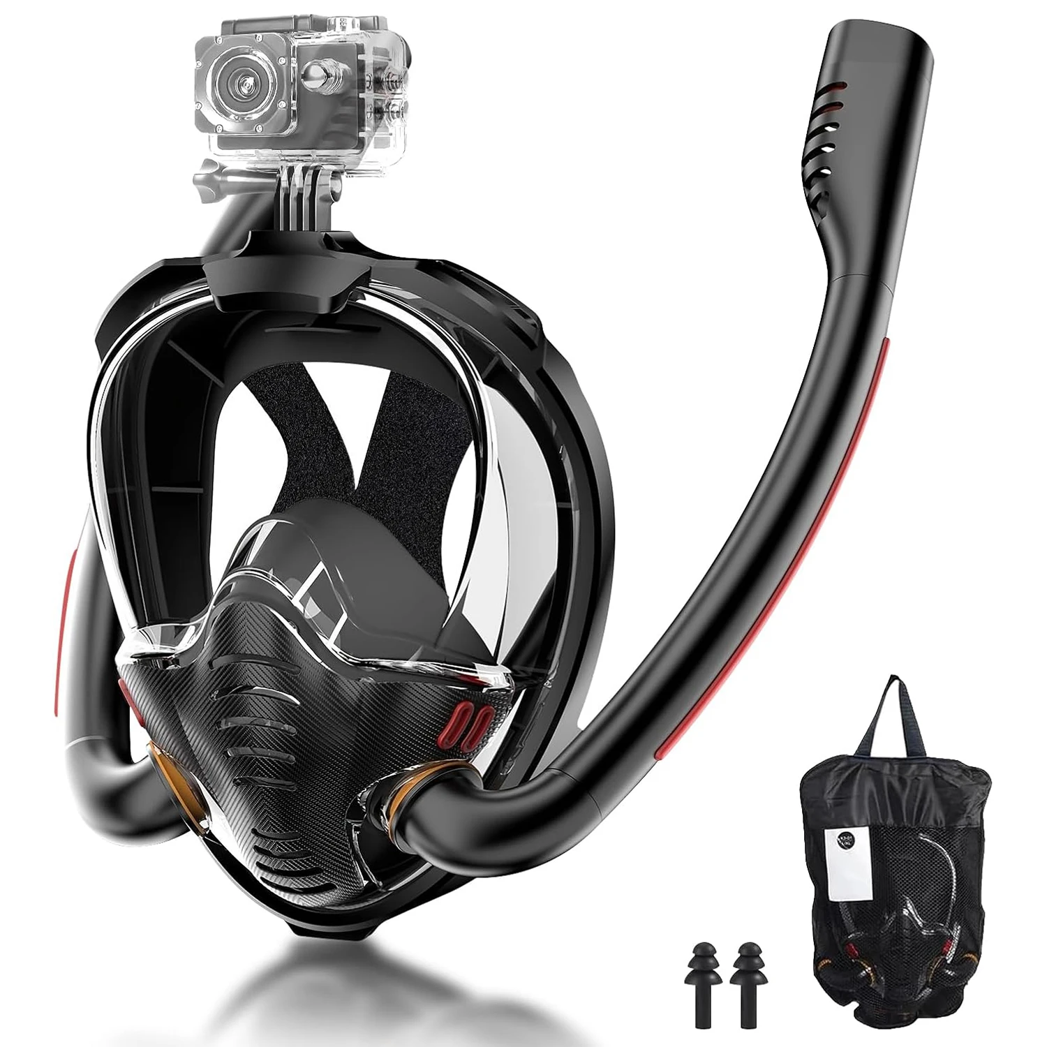 

Double Tubes Full Face Snorkel Mask Breathing Mode 180° Panoramic Anti-Fog Diving Mask Dry Top System for Adults Teenagers Swim