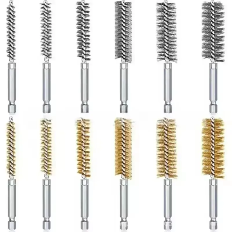 

6pcs 8-19mm Wire Tube Machinery Cleaning Brush Rust Cleaner Washing Polishing For Automotive Manufacturing Processing Industry