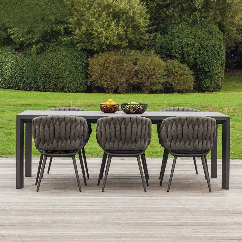 

Creative Outdoor Courtyard Table and Chair Garden Balcony Outdoor Dining Table Leisure Rattan Woven Chair Furniture Set