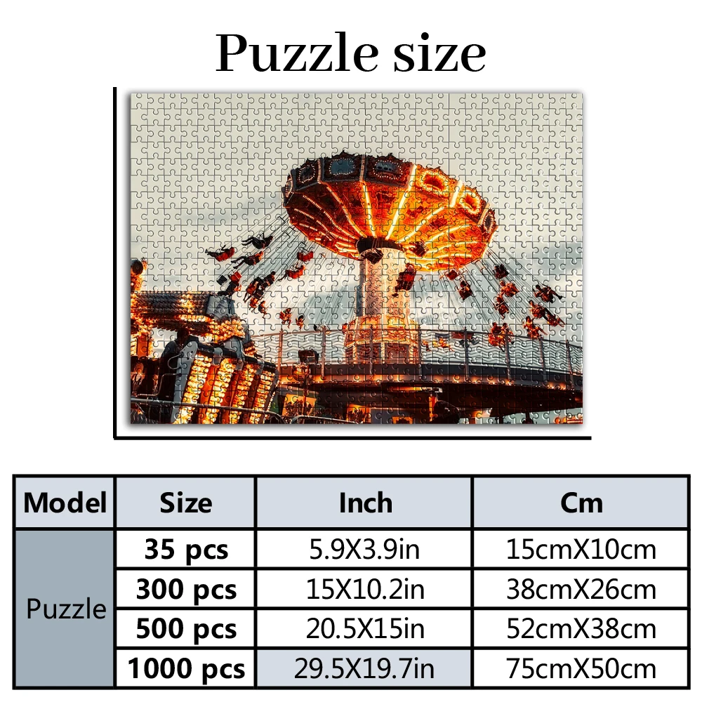 35/300pcs  Amusement park Custom Picture Custom DIY Personalised Photo Puzzles Personalized Picture For Baby Toy boyfriend Gift
