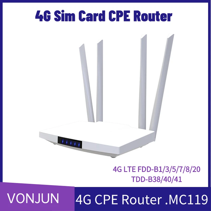 LC112 4G Wireless Router WAN LAN Plus 4-Antennen-SIM-Karte LTE CPE IMEI Modify Modem MC119