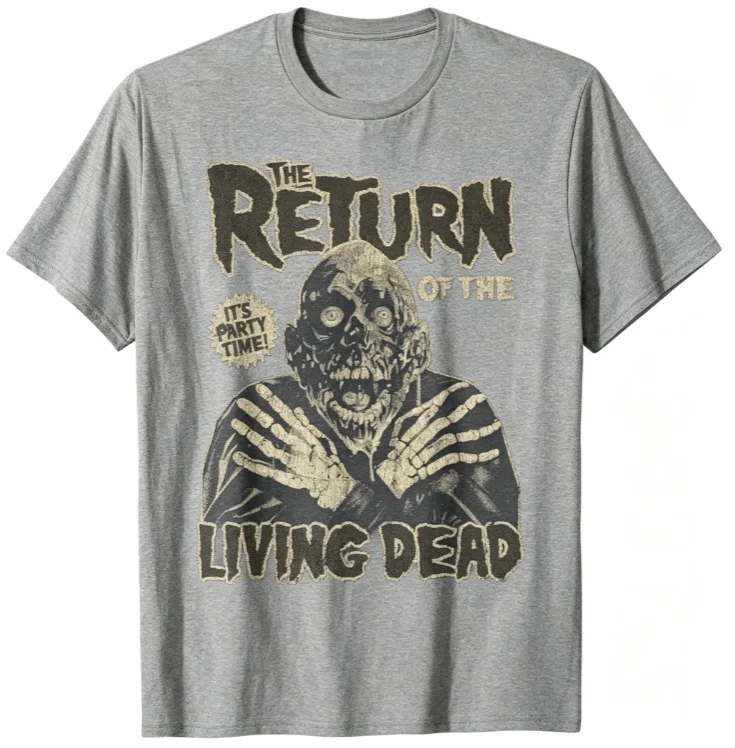 2026 Vintage Return of The Living Dead Move Horror Fans T-Shirt Breathable Tee Streetwear Oversized Loose