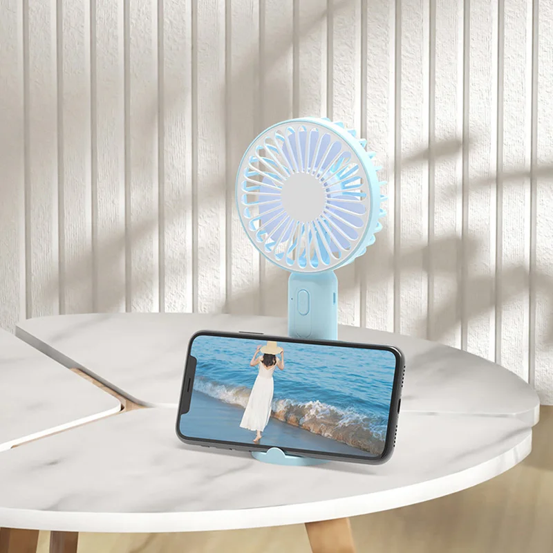 1pc Portable USB Mini Fan Office Desktop Multifunctional Folding Headed Small Electric Fan Portable High Wind Pocket Fan 2024