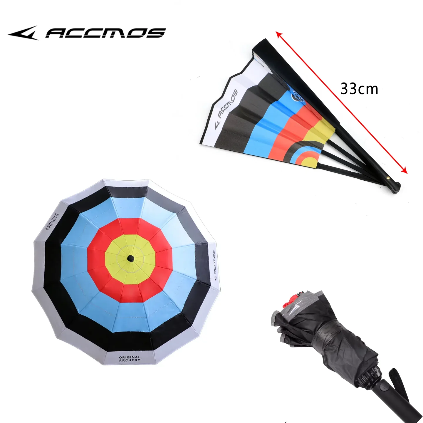 Guarda-chuva/ventilador de tiro com arco e flecha, tiro ao ar livre, recompensas esportivas, presente de recompensas