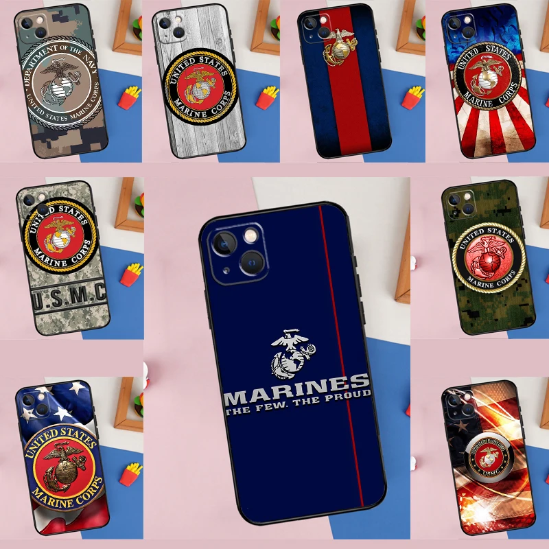 USMC Marine Corps Art Phone Case For iPhone 11 12 13 14 15 16 Pro Max 12 13 Mini X XR XS MAX Plus Cover