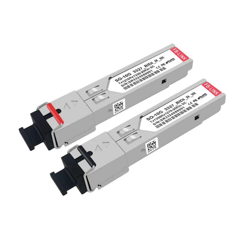 

10G BIDI 10KM 20KM SFP+ Single SC Fiber Optic Transceiver Module 1270nm/1330nm DOM compatible with Cisco Mikrotik switch