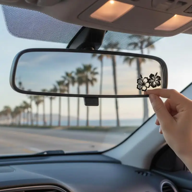 Car Rearview Mirror Stickers Multiple Pattern Optional Waterproof PVC Decals Small Auto Decor for Car Enthusiasts