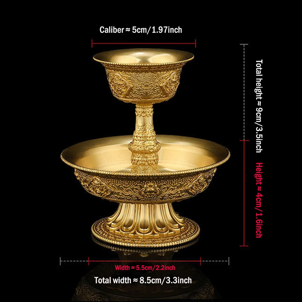 Nepal Pure Copper Dharma Protector Cup,Tibetan Holy Water Cup, Buddha's front water supply cup, Home Sacrificial Vessel Ornament - Image 5