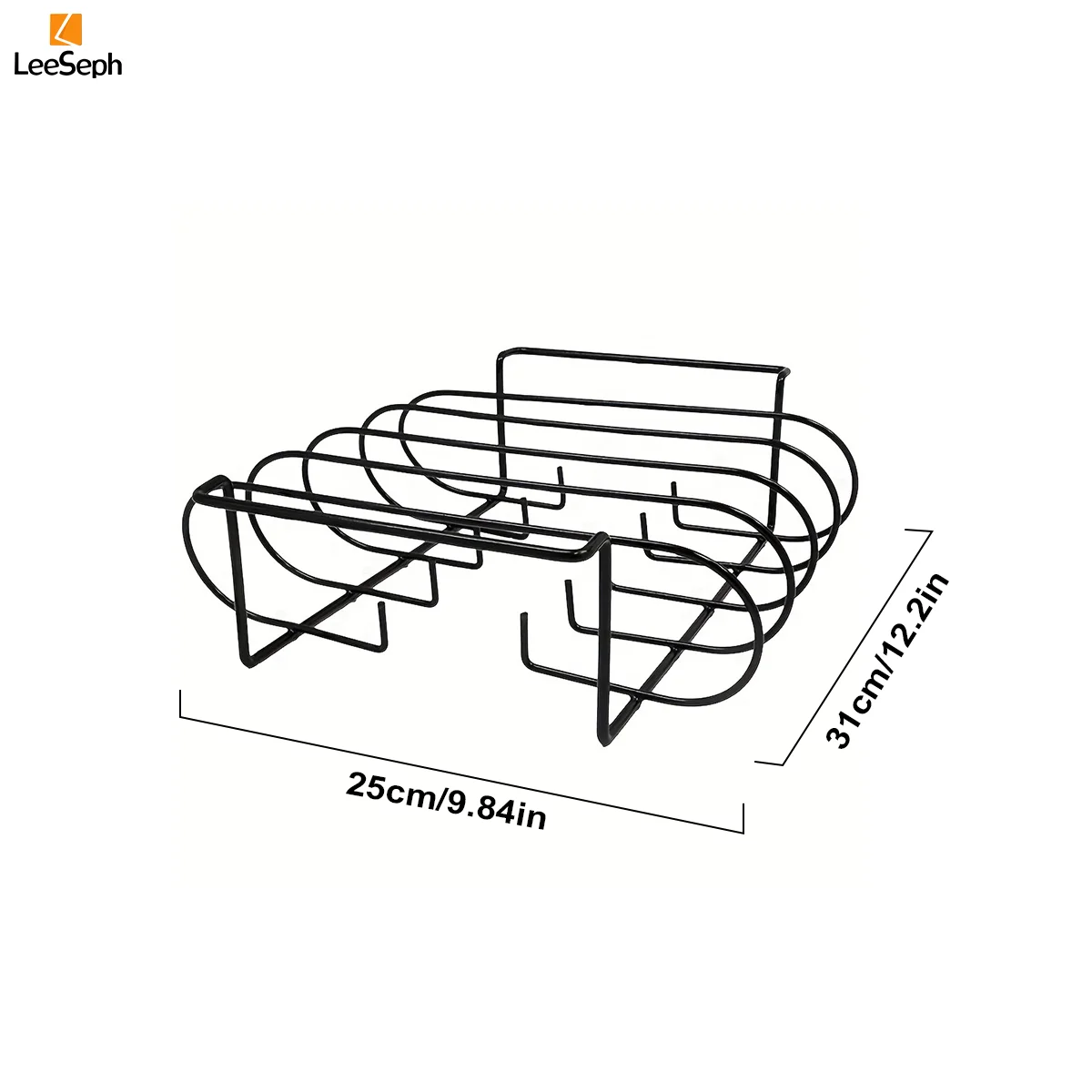 Leeseph BBQ Rib Rack, Non-Stick Coated Carbon Steel Roasting Stand fit Smoking, Gas Smoker and Charcoal Grill, BBQ Accessories