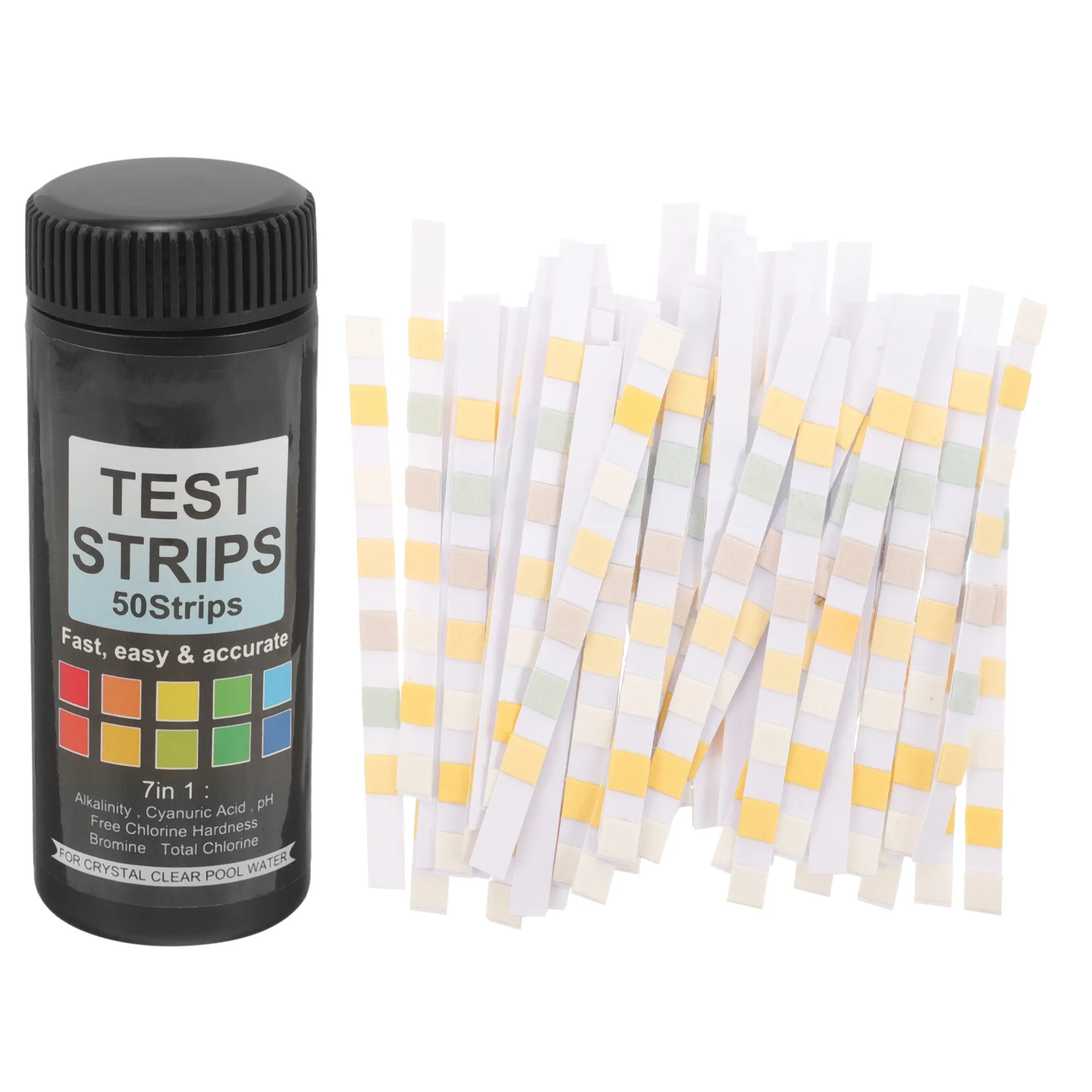 

50Pcs Water Quality Testing Strips Test Kits for PH Chlorine Hardness Ideal for Swimming Pool Fish Tank Maintenance