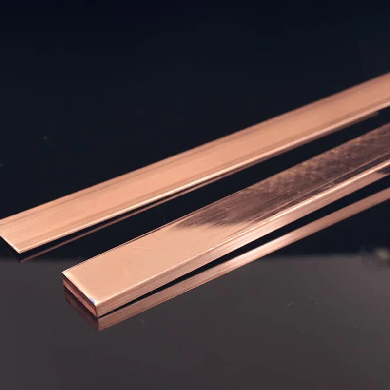  Thickness:1mm-45mm Width: 5~150mm Length:100~1000mm T2 Purple Copper Flat Bar Strip Pure Copper Plate CNC DIY Material