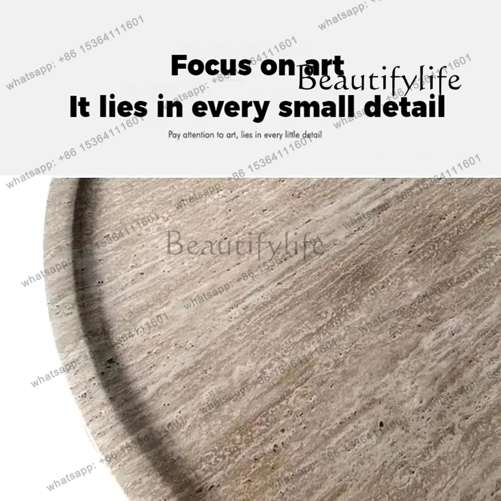 Art Centerpiece For Elegant Living Room & Airbnb Round Coffee Table - Premium Marble Tea Table, Designer