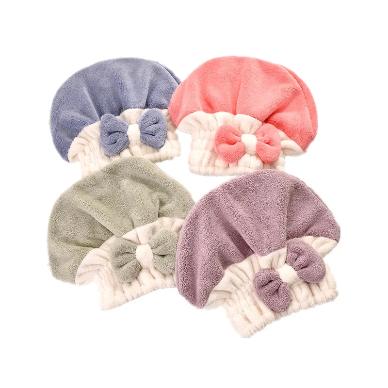 New Cute Coral Velvet Hair Drying Towels Super Absorbent Hair Towel Cap Quick Dry Head Wrap Shower Cap For Wet Hair